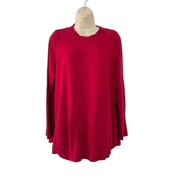 J. Jill Women’s Sz M True Red Long Sleeve Pullover  Sweater - Picture 1 of 7
